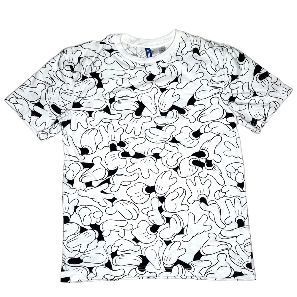 H&M Divided Disney Mickey Mouse Hands T-Shirt Size Small All Over Print